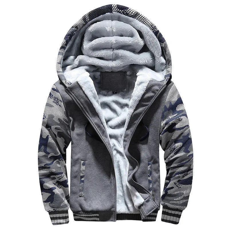 Camouflage Fleece-Lined Winter Jacket