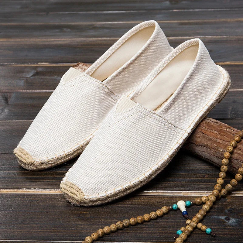 Relaxed Linen Slip-On Canvas Shoes