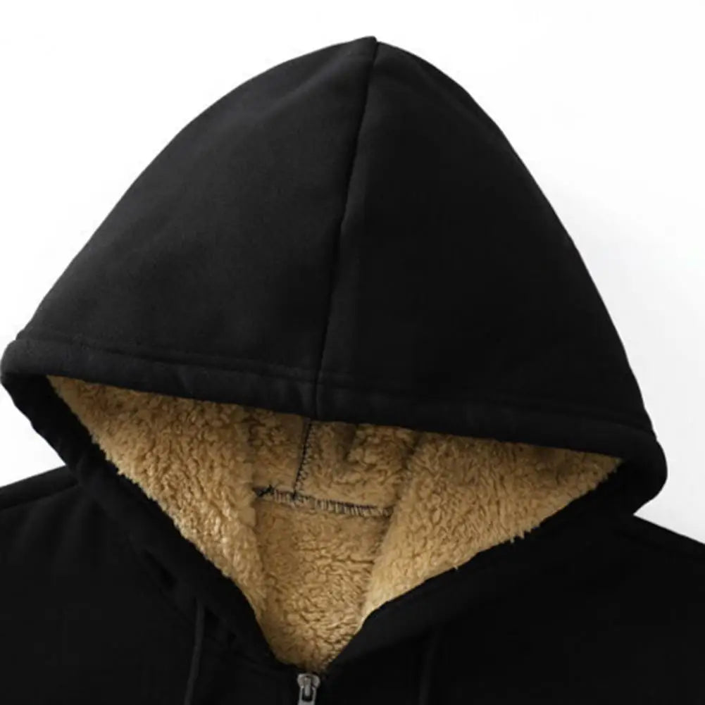 Plush-Lined Lamb Wool Winter Hoodie