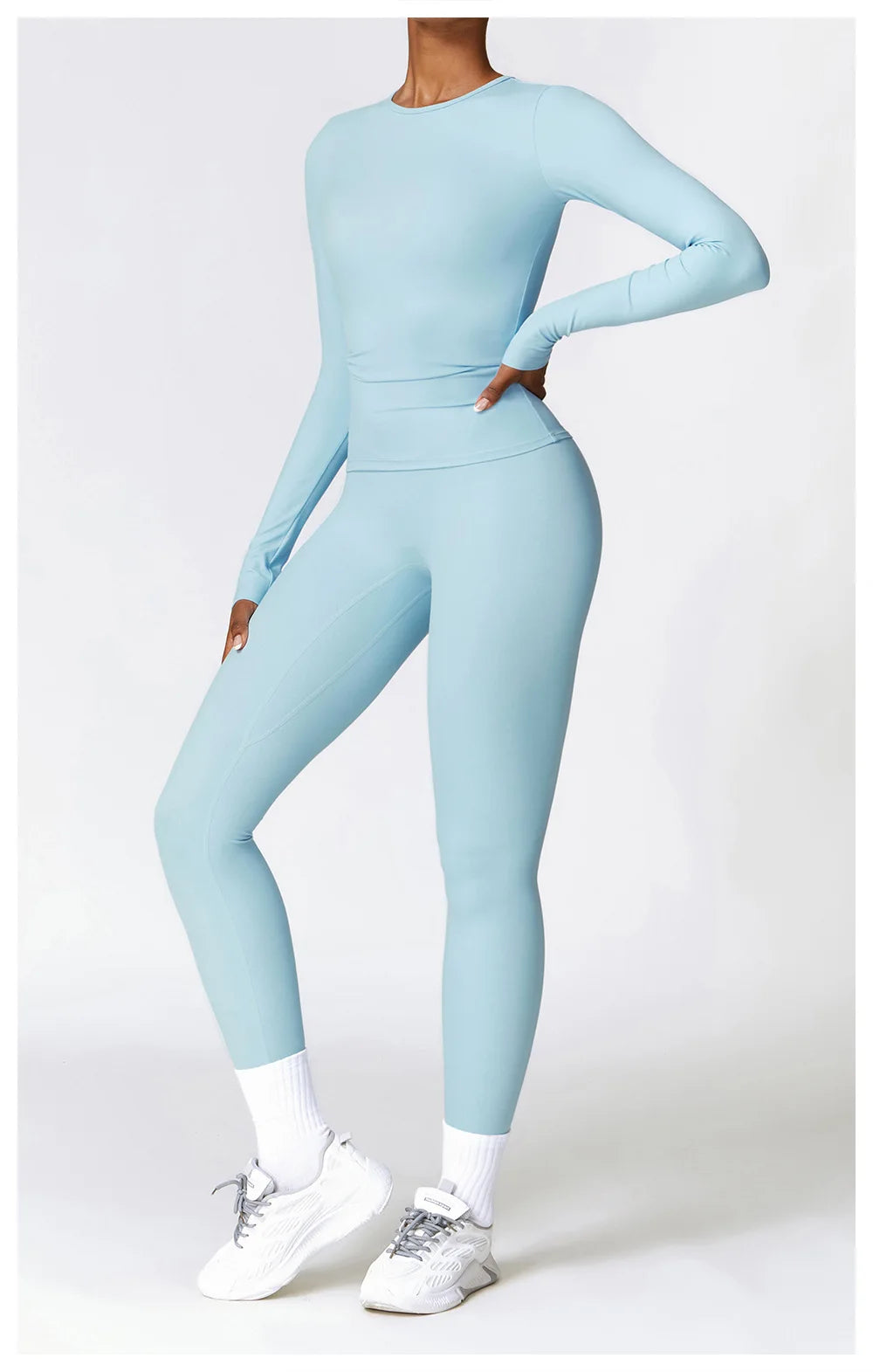 Seamless Harmony Yoga Set - Long Sleeve Tee & Leggings