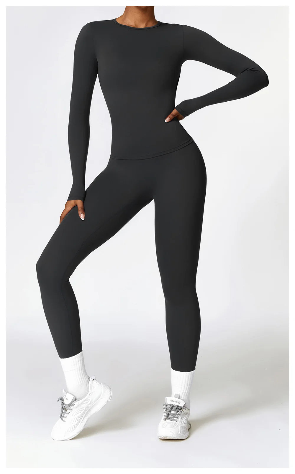 Seamless Harmony Yoga Set - Long Sleeve Tee & Leggings