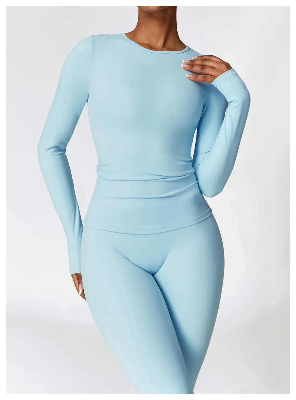 Seamless Harmony Yoga Set - Long Sleeve Tee & Leggings