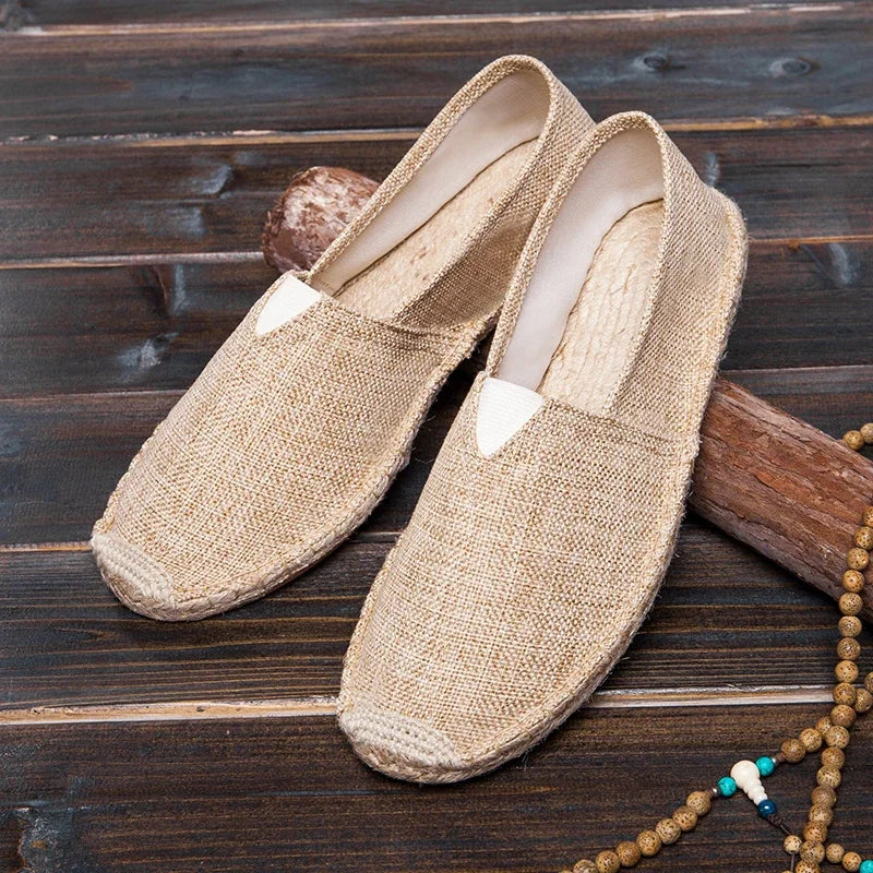 Relaxed Linen Slip-On Canvas Shoes