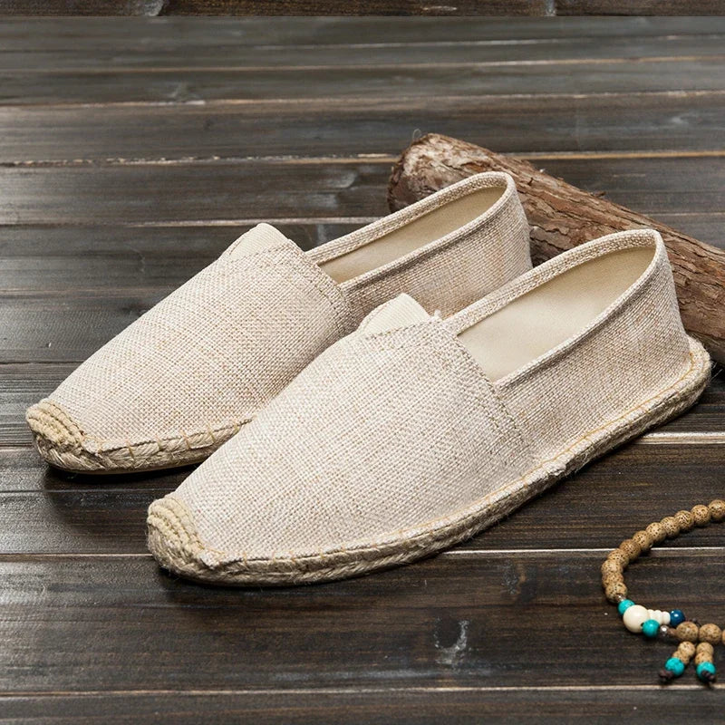 Relaxed Linen Slip-On Canvas Shoes